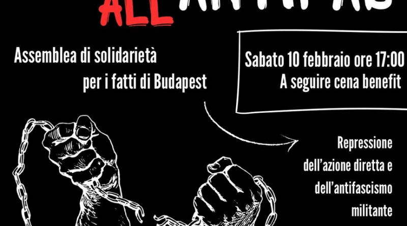 FREE ALL ANTIFAS! 10/02 Assemblea solidale + cena benefit @Tuttinpiedi